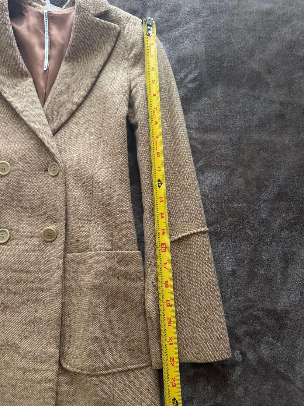 Women’s tan coat wool/lambswool - Picture 6 of 9